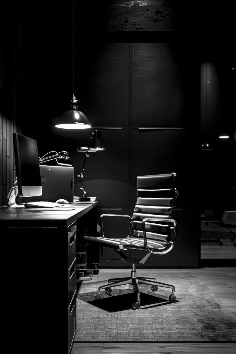 modern minimalist office black white